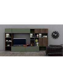 SOGGIORNO FINITURA VERDE MILITARE E OLMO GRIGIO