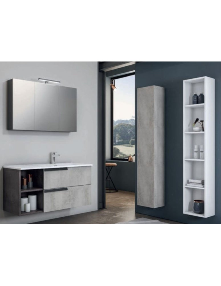 BASE 100 CM SOSPESA LAVABO PIATTO SPECCHIERA CONTENITORE