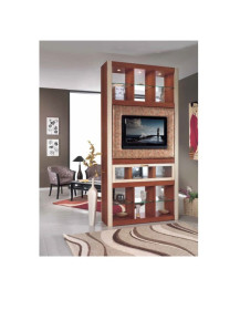 INTERPARETE GIREVOLE A 180° CON ANTE A VETRO E RIPIANI IN CRISTALLO