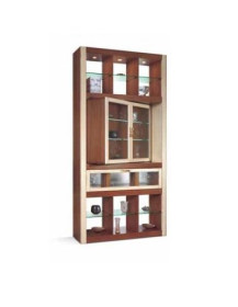 INTERPARETE GIREVOLE A 180° CON ANTE A VETRO E RIPIANI IN CRISTALLO