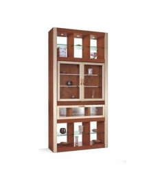 INTERPARETE GIREVOLE A 180° CON ANTE A VETRO E RIPIANI IN CRISTALLO