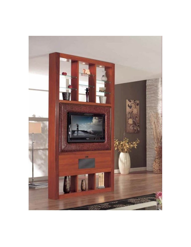 COMPOSIZIONE BIFACCIALE CON PORTA TV GIREVOLE IN CILIEGIO