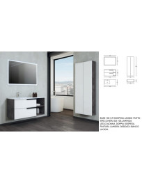 BASE 100 CM SOSPESA LAVABO PIATTO COLONNA DOPPIA SOSPESA