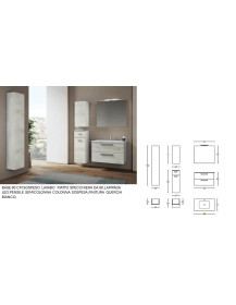 BASE 80 CM SOSPESO  LAVABO  PIATTO SPECCHIERA DA 80