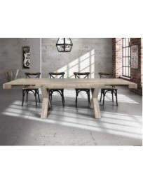 TAVOLO  IN LEGNO ROVERE INVECCHIATO 2 ALL. DA CM 50