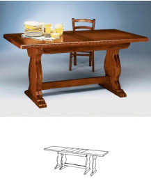 TAVOLO IN TOULIPIER RIQUADRATO  APERTO A LIBRO