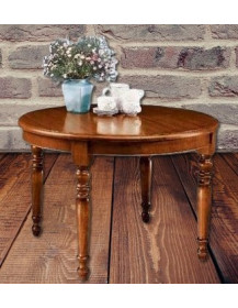 TAVOLO ROTONDO NOCE ALLUNGABILE CON GAMBA TORNITA