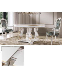 TAVOLO OVALE ALLUNGABILE LACCATO PATINATO