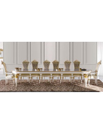 TAVOLO OVALE LACCATO BIANCO  E DORATO