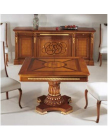 TAVOLO QUADRATO APRIBILE,ALLUNGA INTARSIATA