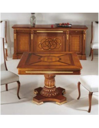 TAVOLO QUADRATO APRIBILE,ALLUNGA INTARSIATA