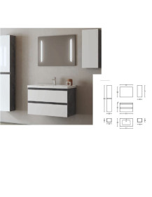 BAGNO DA CM 80 SOSPESO  LAVABO SPALLA ALTA