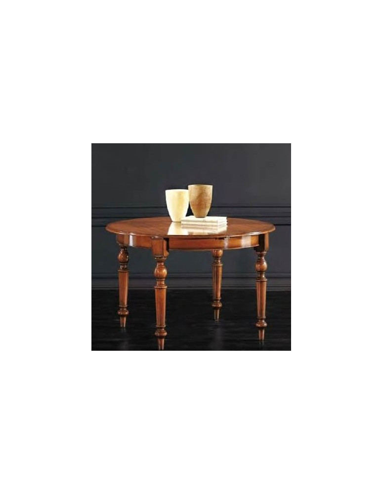 TAVOLO ROTONDO CON 4 GAMBE TORNITE NOCE