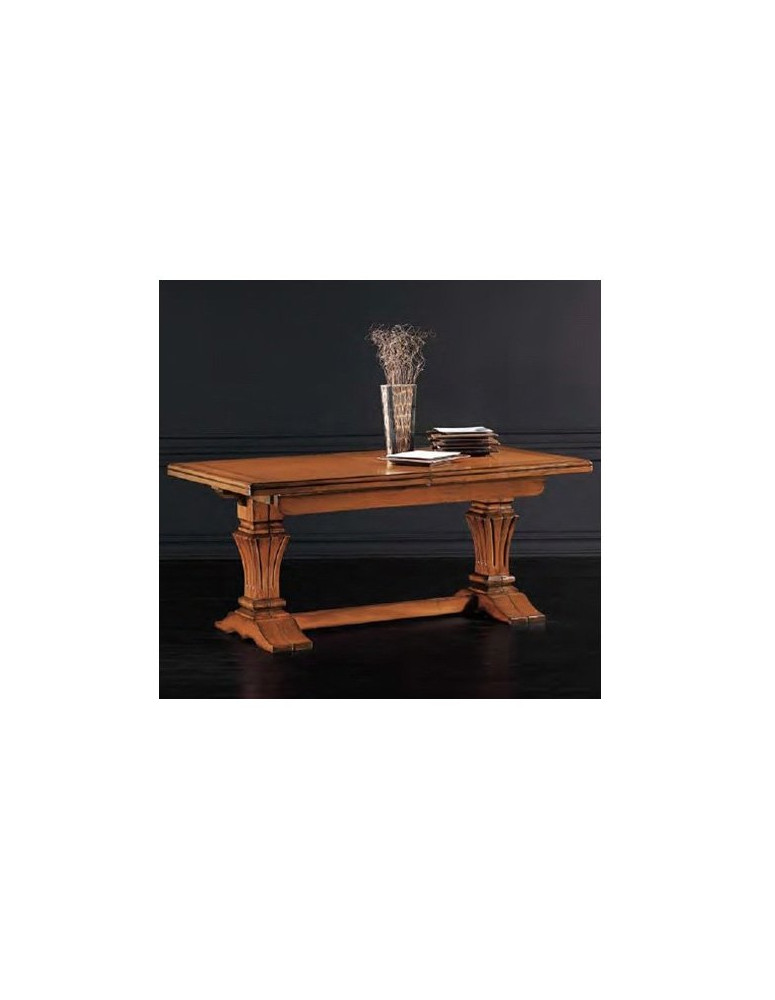 TAVOLO RETTANGOLARE CON 2 GAMBONI CENTRALI