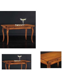 TAVOLO RETTANGOLARE LACCATO E VERNICIATO CON ALLUNGHE LATERALI NOCE