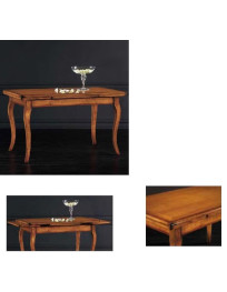 TAVOLO RETTANGOLARE LACCATO E VERNICIATO CON ALLUNGHE LATERALI NOCE