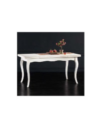 TAVOLO RETTANGOLARE LACCATO E VERNICIATO CON ALLUNGHE LATERALI BIANCO