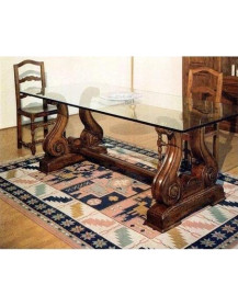 TAVOLO GAMBE A S E PLANCIA CRISTALLO