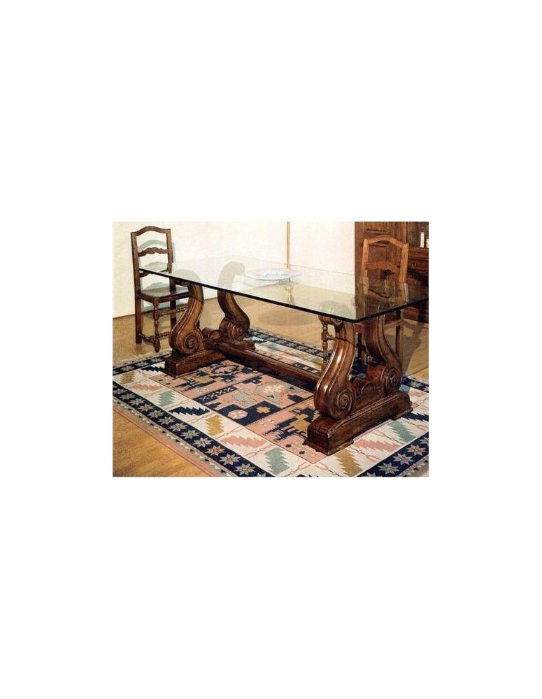 TAVOLO GAMBE A S E PLANCIA CRISTALLO