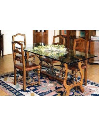 TAVOLO A FRATINO E PLANCIA IN CRISTALLO