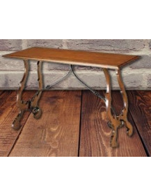 TAVOLO A CONSOLLE FRATTINO CON INSERTI IN FERRO