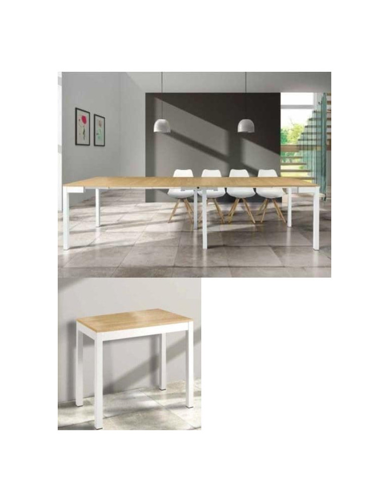 TAVOLO A CONSOLLE BIANCO ROVERE