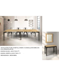 TAVOLO A CONSOLLE STRUTTURA METALLICA