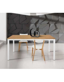 TAVOLO STRUTTURA IN FERRO PIANO IN ROVERE SPAZZOLATO