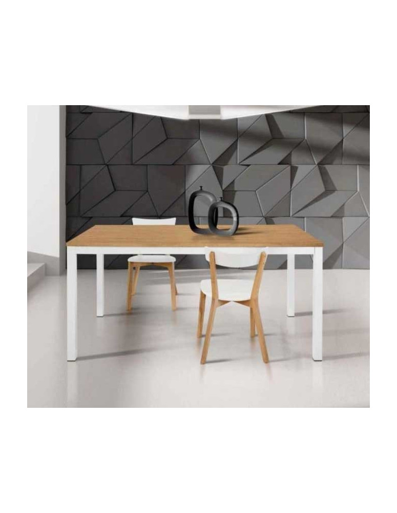 TAVOLO STRUTTURA IN FERRO PIANO IN ROVERE SPAZZOLATO