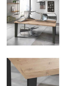 TAVOLO CON PLANCIA IN LEGNO E GAMBE IN ALLUMINIO