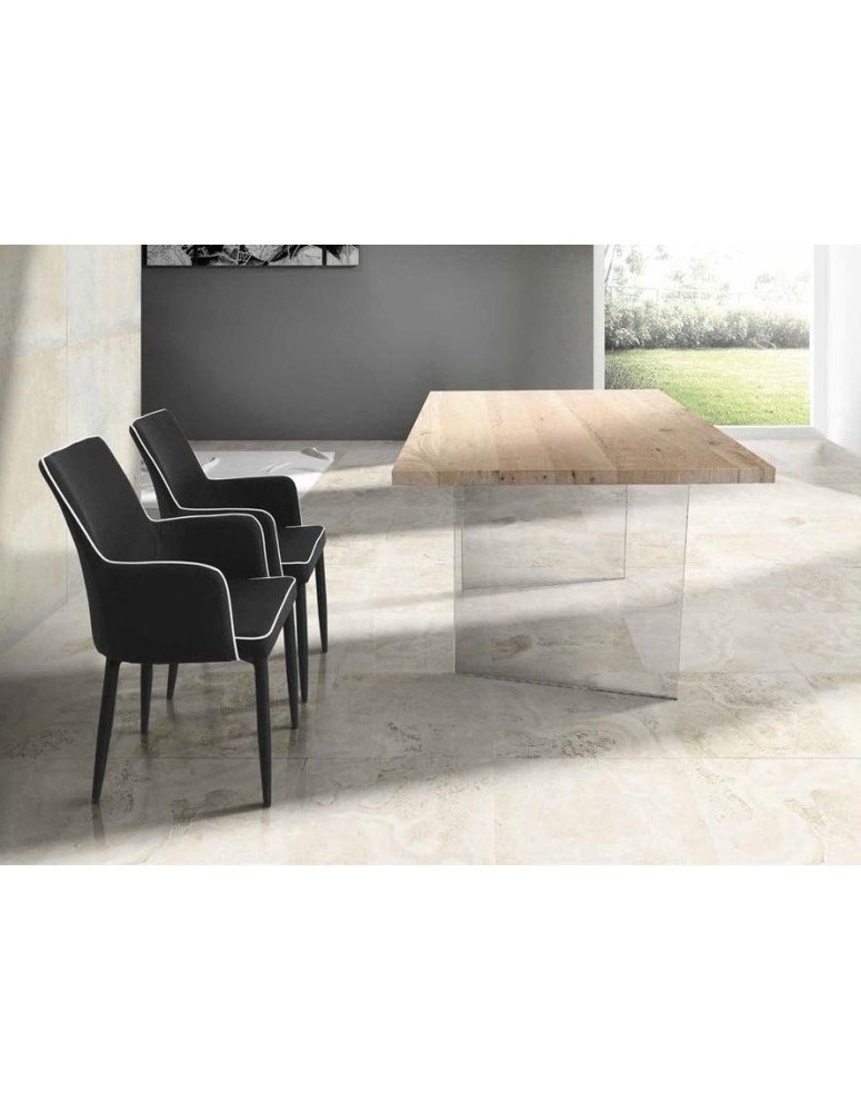 TAVOLO CON SUPPORTO IN VETRO