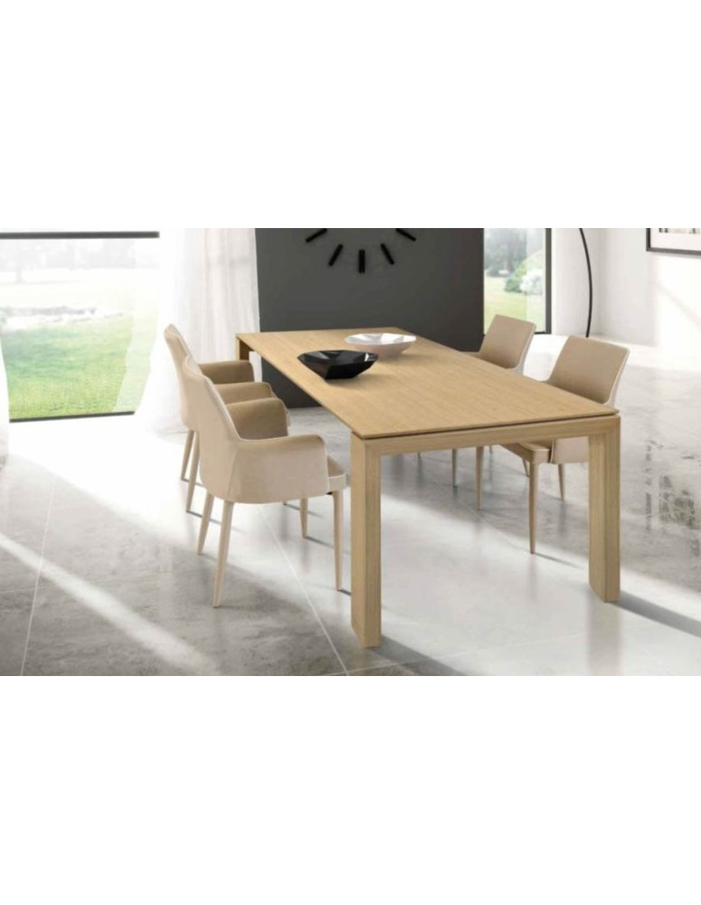 TAVOLO IN ROVERE CON DUE ALLUNGHE DA 40-50 CM