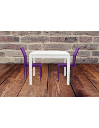 TAVOLO BIANCO FRASSINATO APERTURA  A LIBRO.