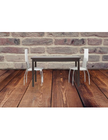 TAVOLO ROVERE MORO WENGE’ CON 2 ALLUNGHE DA 40 CM.