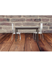 TAVOLO ROVERE MORO WENGE’ CON 2 ALLUNGHE DA 40 CM.