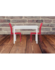 TAVOLO BIANCO FRASSINATO CON 1/2  ALLUNGHE DA 40