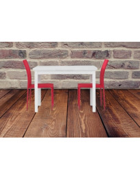 TAVOLO BIANCO FRASSINATO CON 1/2  ALLUNGHE DA 40