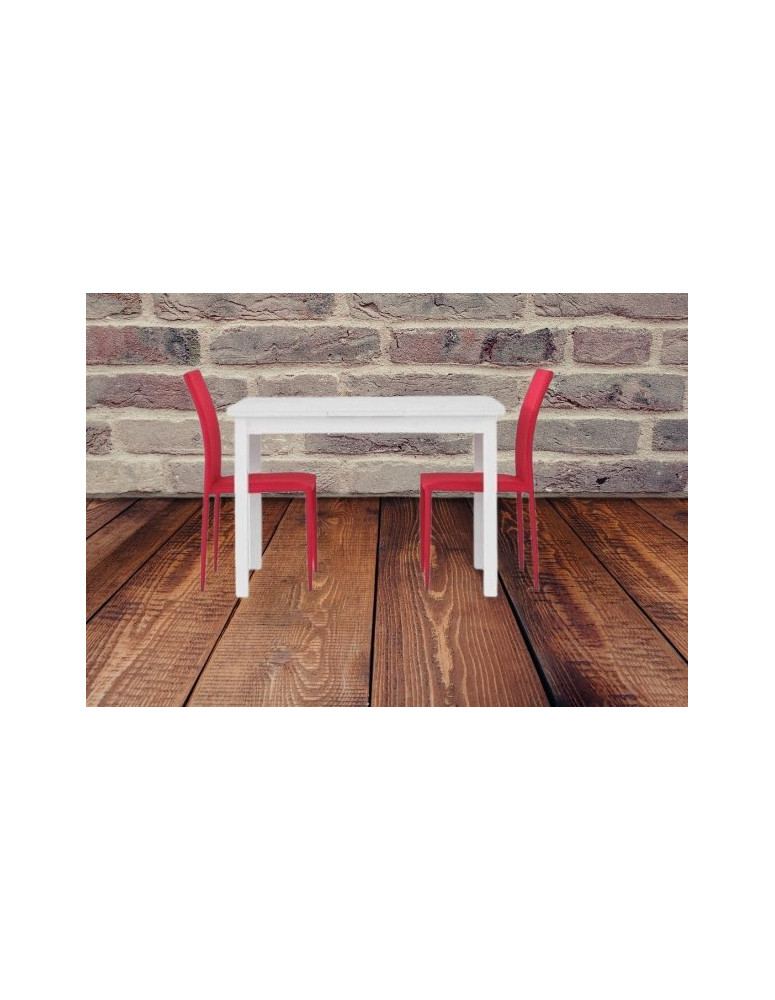 TAVOLO BIANCO FRASSINATO CON 1/2  ALLUNGHE DA 40