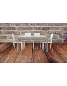 TAVOLO IN ROVERE GRIGIO CON 4 ALLUNGHE