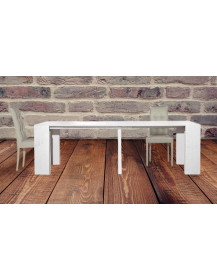 TAVOLO CONSOLLE BIANCO CONSUMATO CON 5 ALL. DA 50