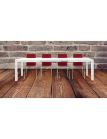 TAVOLO IN ROVERE E BIANCO CONSUMATO