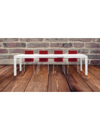 TAVOLO IN ROVERE E BIANCO CONSUMATO