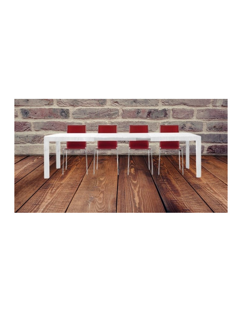 TAVOLO IN ROVERE E BIANCO CONSUMATO