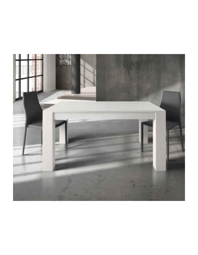 TAVOLO RETTANGOLARE ROVERE SPAZZOLATO BIANCO