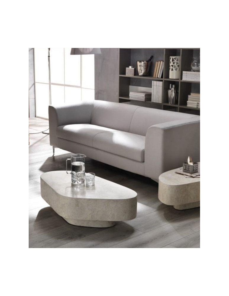 TAVOLINO A TRAPEZIO IN PIETRA FOSSILE