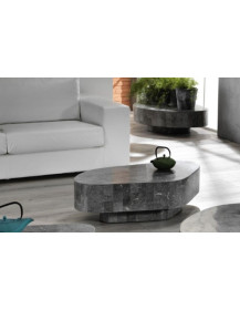 TAVOLINO A TRAPEZIO  IN PIETRA FOSSILE