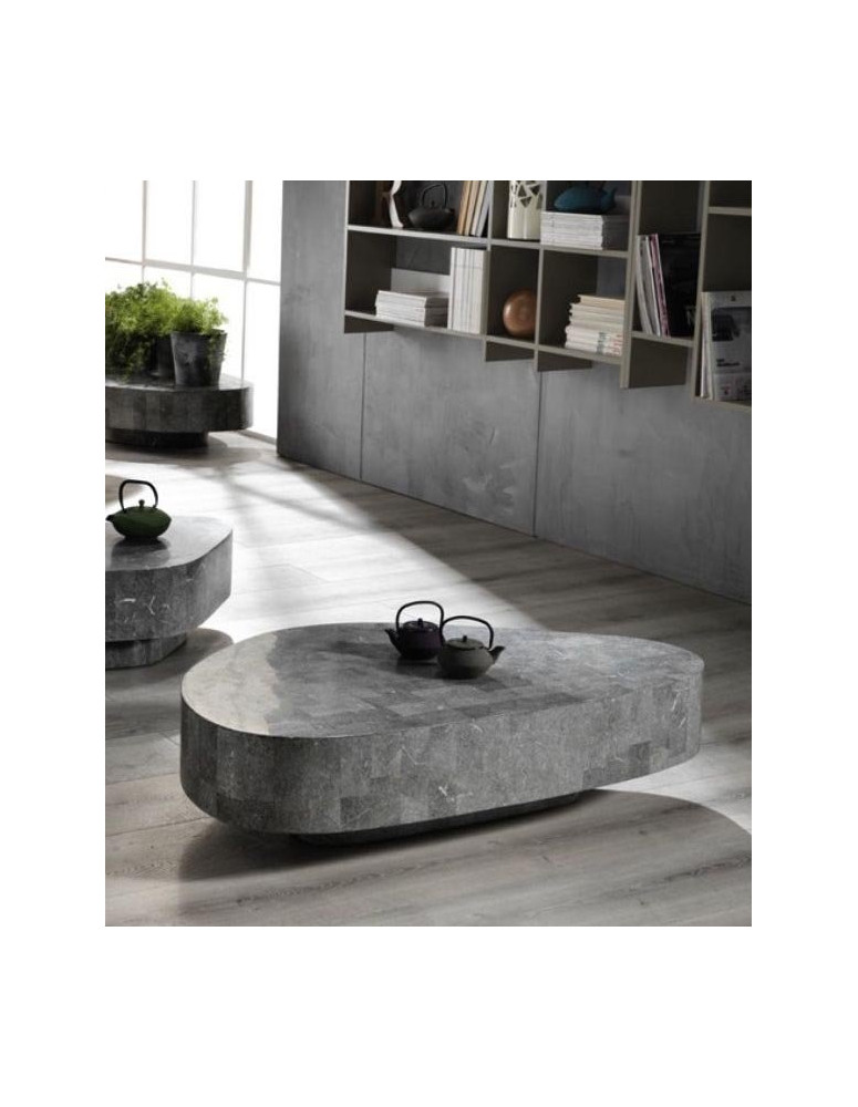 TAVOLINO A GOCCIA  IN PIETRA FOSSILE COLORE GRAY STONE