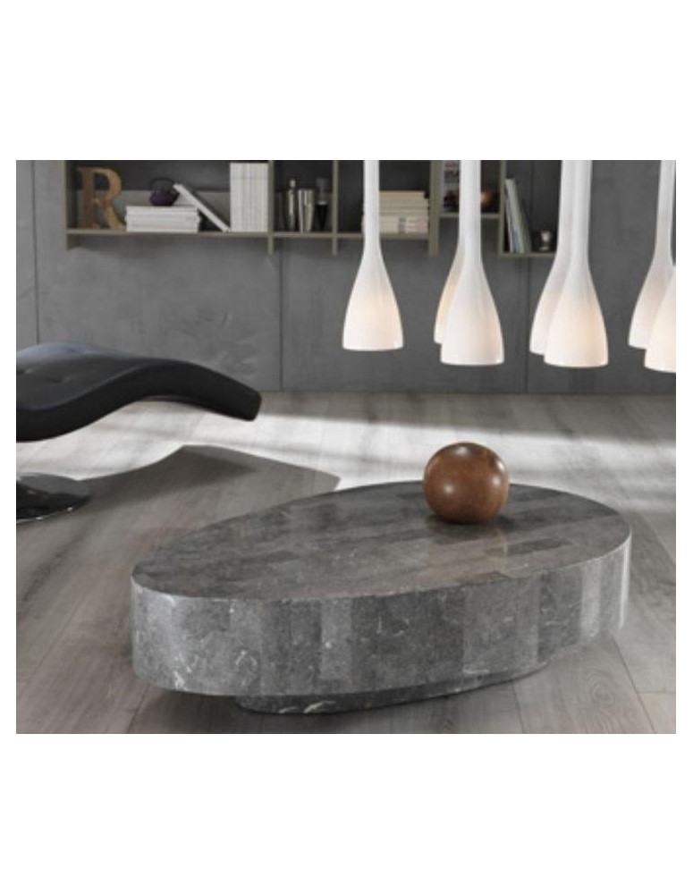 TAVOLINO A GOCCIA  IN PIETRA FOSSILE COLORE GRAY STONE