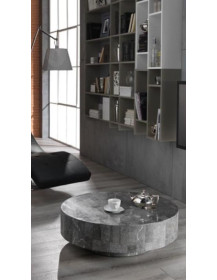 TAVOLINO ROTONDO  IN PIETRA FOSSILE COLORE GRAY STONE