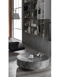 TAVOLINO ROTONDO  IN PIETRA FOSSILE COLORE GRAY STONE